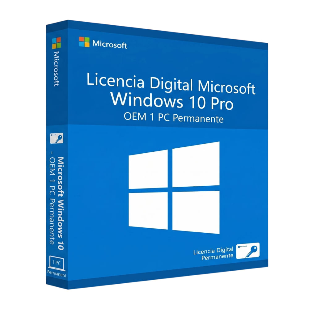 Licencia digital Microsoft Windows 10 Pro OEM, 1 dispositivo, duración permanente