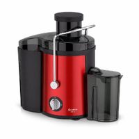 Extractor de Jugo Miray EM-42 600W, 2 velocidades, jarra 450 ml, sistema antigoteo, negro con rojo