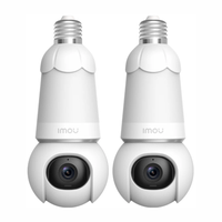 Kit 2 cámaras de seguridad tipo foco Imou Bulb Cam 2K 3MP, Wi-Fi 2.4GHz, Pan 340°, visión nocturna color 25m, IP66, blanco
