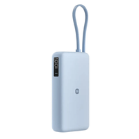 Power bank Xiaomi PB200DPW 20000 mAh, 67 W, cable USB-C integrado, 3 salidas, compatible con laptops, azul