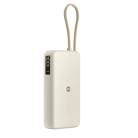 Power bank Xiaomi PB200DPW 20000 mAh, 67 W, cable USB-C integrado, 3 salidas, compatible con laptops, beige