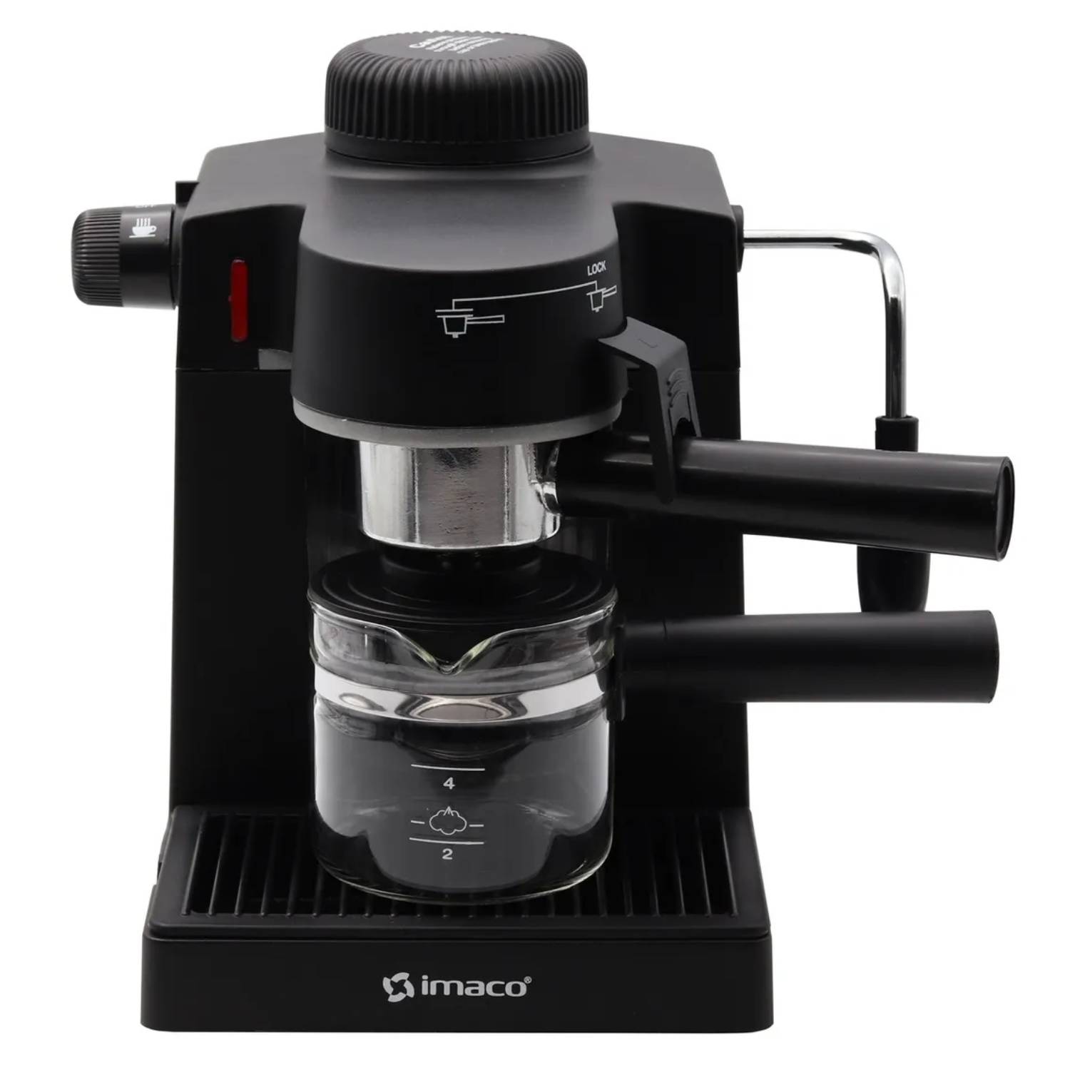 Imagen 2 del producto Cafetera expresso y capuchino Imaco IECM5B 5 bares, 4 tazas, 670 W, taza de vidrio, negro
