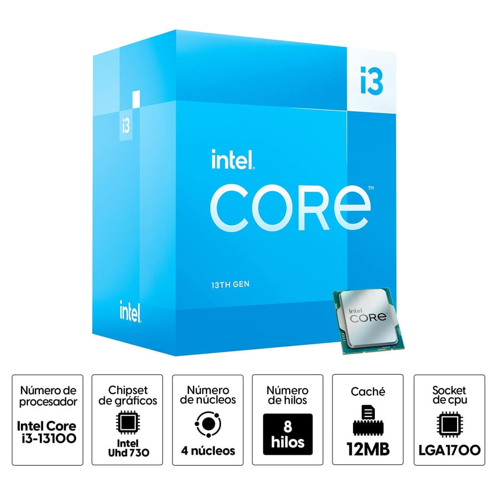 Imagen 2 del producto Reacondicionado: Procesador Intel Core i3-13100, 4.5Ghz, 4+4 cores, LGA1700