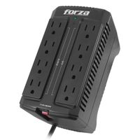 Estabilizador de voltaje Forza FVR-902 900VA/450W 8 salidas, largo de cable 1 m, negro (reempacado)