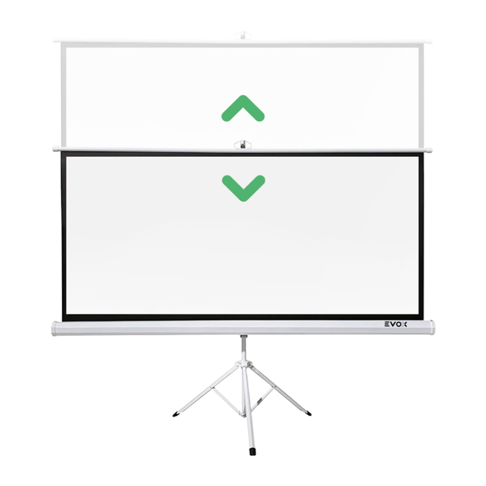 Imagen 2 del producto Ecran portátil Evox 100"" con fibra de vidrio, trípode con altura regulable, formato 4:3, blanco