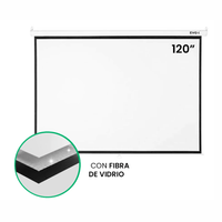 Ecran manual retráctil Evox, pantalla para proyector, 120"", fibra de vidrio, formato 4:3, blanco mate