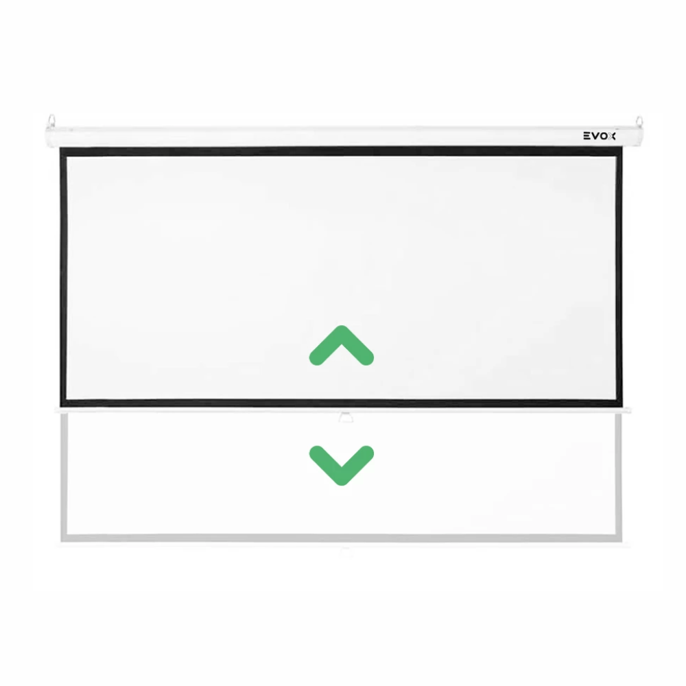 Imagen 2 del producto Ecran manual retráctil Evox, pantalla para proyector, 120"", fibra de vidrio, formato 4:3, blanco mate