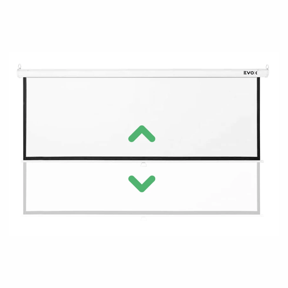 Imagen 2 del producto Ecran manual retráctil Evox, pantalla para proyector, 100"", formato 16:9, vinil blanco mate