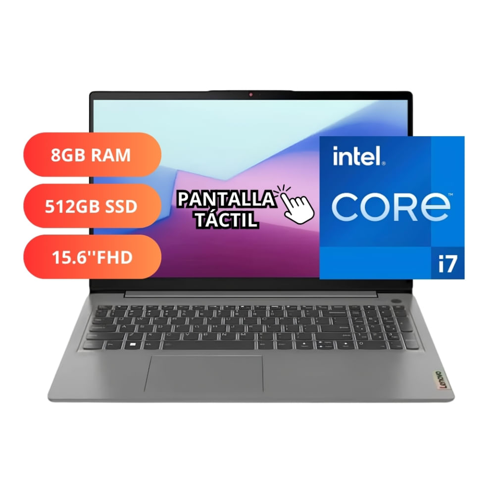 Imagen 2 del producto Laptop Lenovo IdeaPad 3 15IAU7 15.6"", Intel Core i7-1255U, 512GB SSD, 8GB RAM, Windows 11, arctic grey