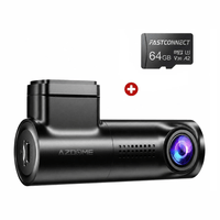 Cámara para autos AZDOME M330 136°, Full HD 1080P, Wi-Fi, visión nocturna, grabación en bucle, sensor G + MicroSD 64GB + Hardwire kit, negro