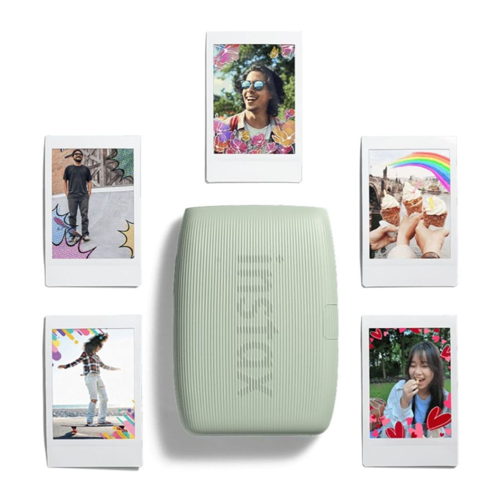 Imagen 2 del producto Impresora Fujifilm Instax Mini Link 3, conexión bluetooth, recargable, sage green