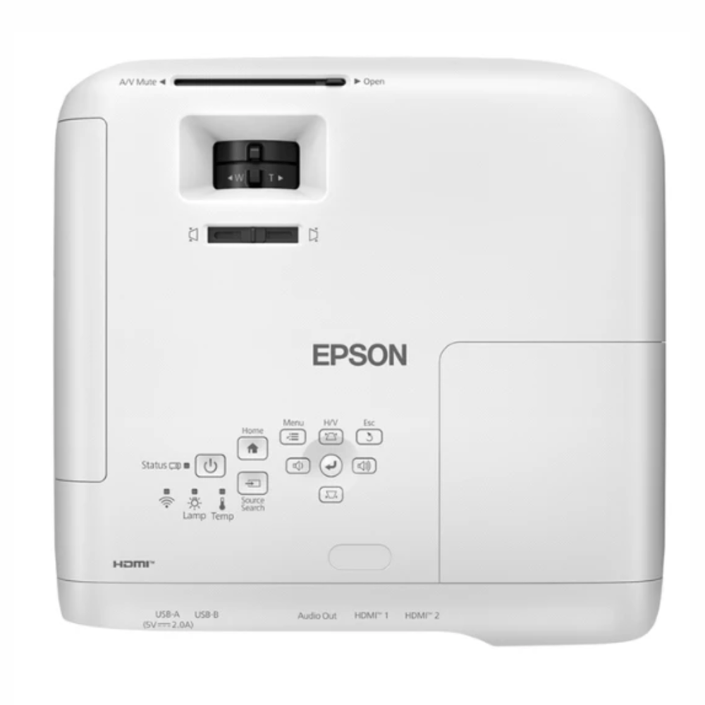 Imagen 2 del producto Proyector portátil Epson PowerLite FH54+ 3LCD Full HD, 4100 lúmenes, proyecta hasta 304"", parlante 16W, Wi-Fi 6/6E, control remoto, blanco