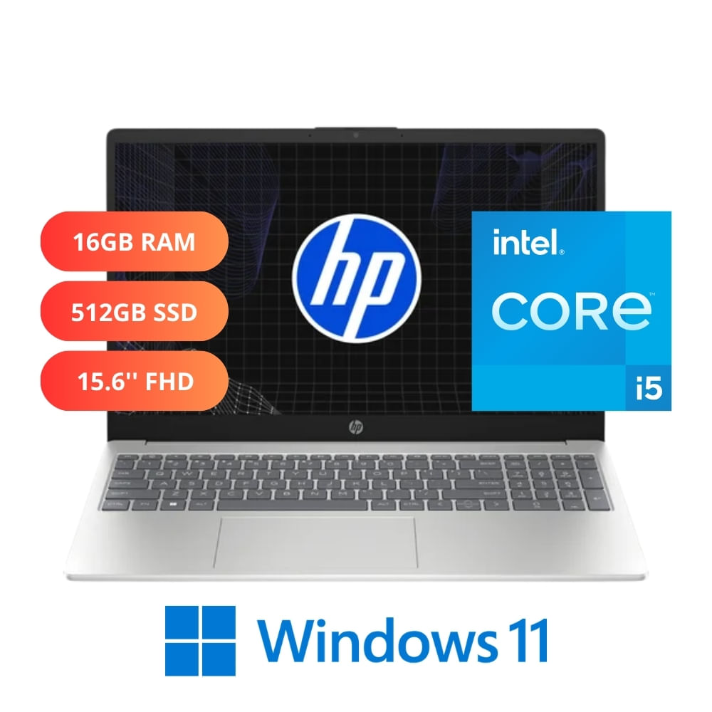 Imagen 2 del producto Laptop HP 15-fd0125st 15.6"", Intel Core i5-13420H, 512GB SSD, 16GB RAM, Windows 11, natural silver