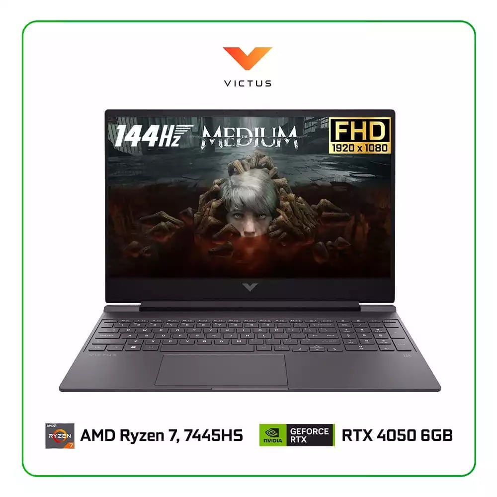 Imagen 2 del producto Laptop HP Victus 15 15.6"", Ryzen 7 7445HS, 512GB SSD, 16GB RAM, RTX 4050 6GB, 144Hz, plata mica