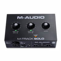 Interfaz de audio M-Audio M-Track Solo, USB Tipo-C, 2 canales, 24 bits / 48 kHz, preamp Crystal, negro
