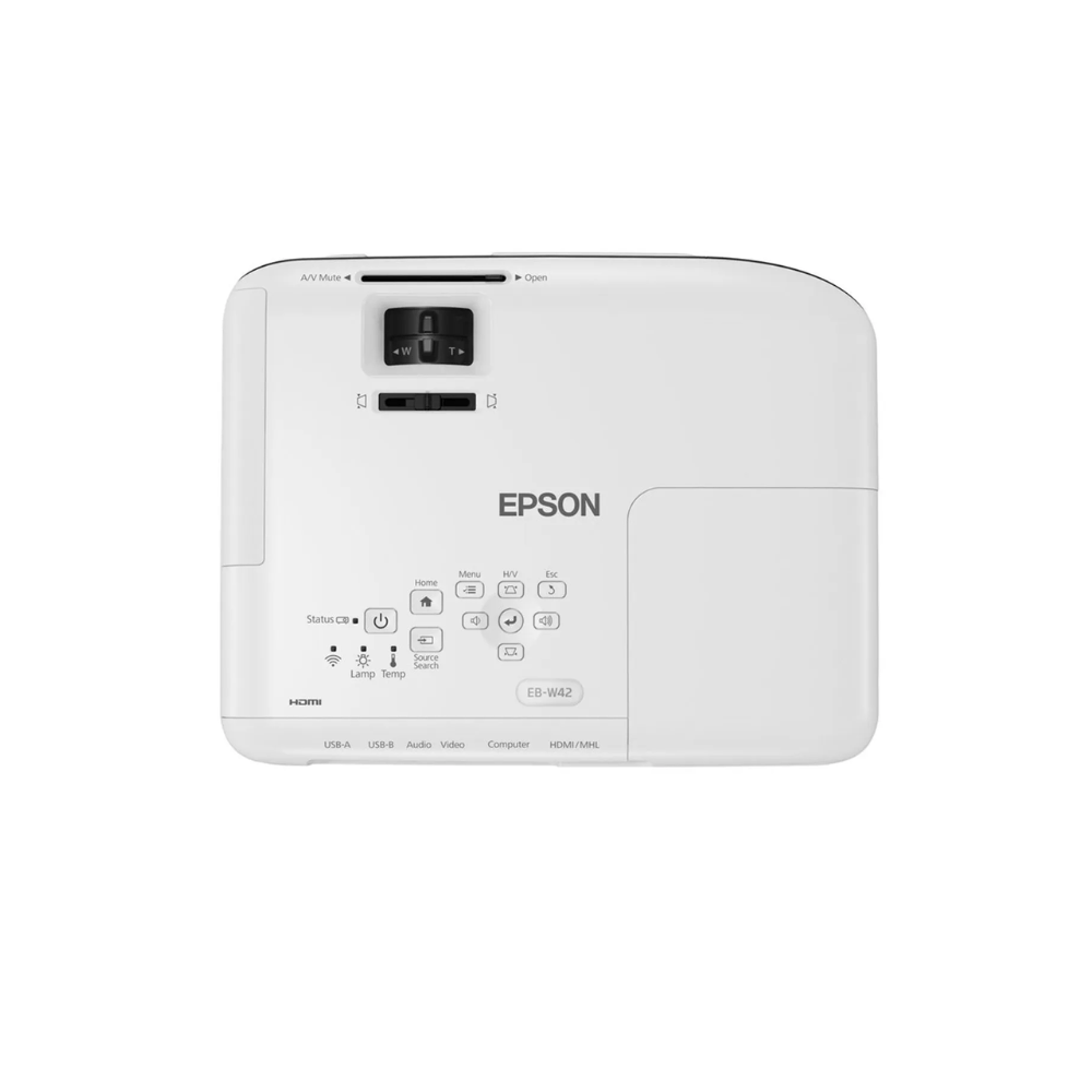 Imagen 2 del producto Proyector Epson PowerLite W52+ WXGA, 4000 lúmenes, 3LCD, Wi-Fi, HDMI, hasta 320"", blanco
