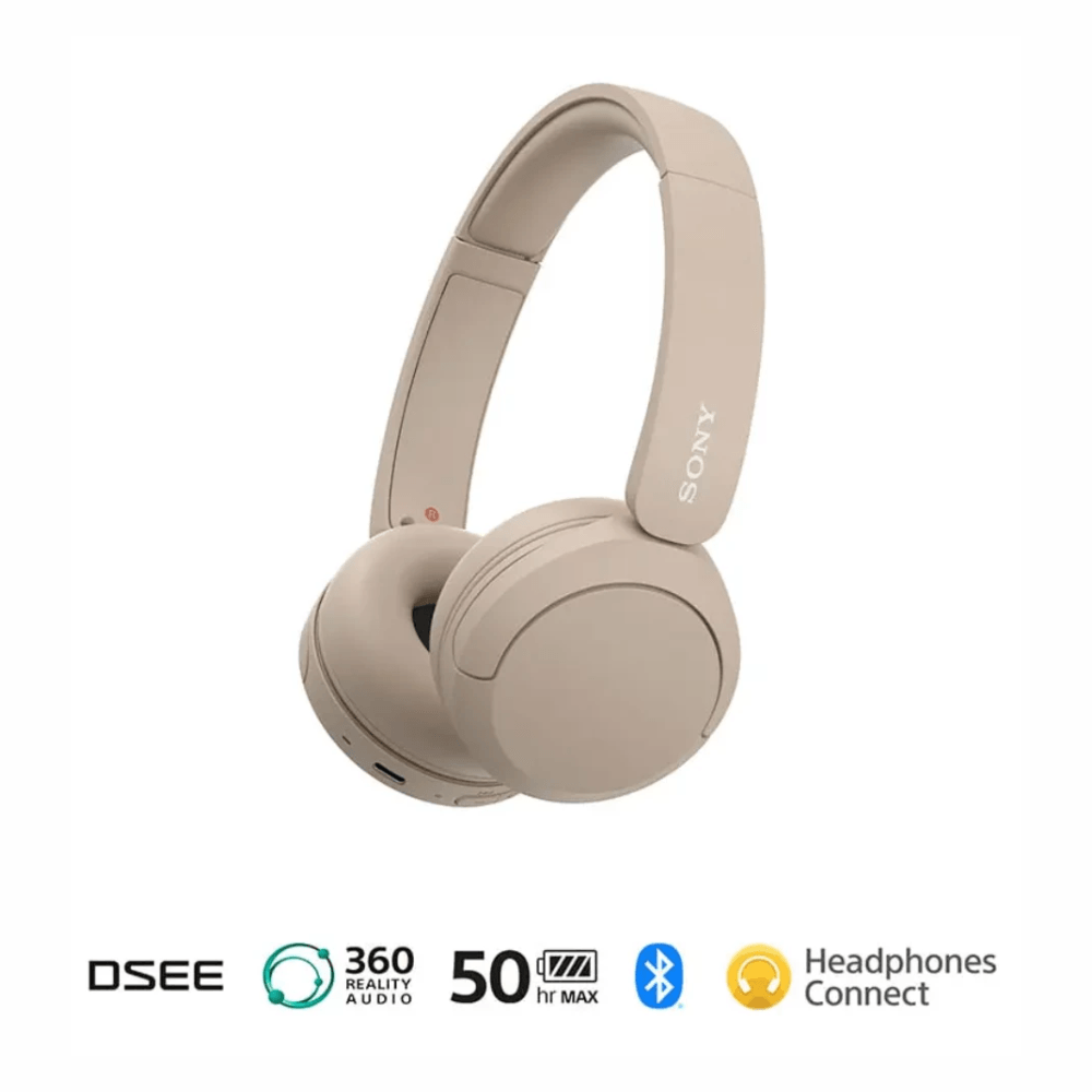 Imagen 2 del producto Audífonos Bluetooth on ear Sony WH-CH520, hasta 50 horas, control de música y llamadas, beige
