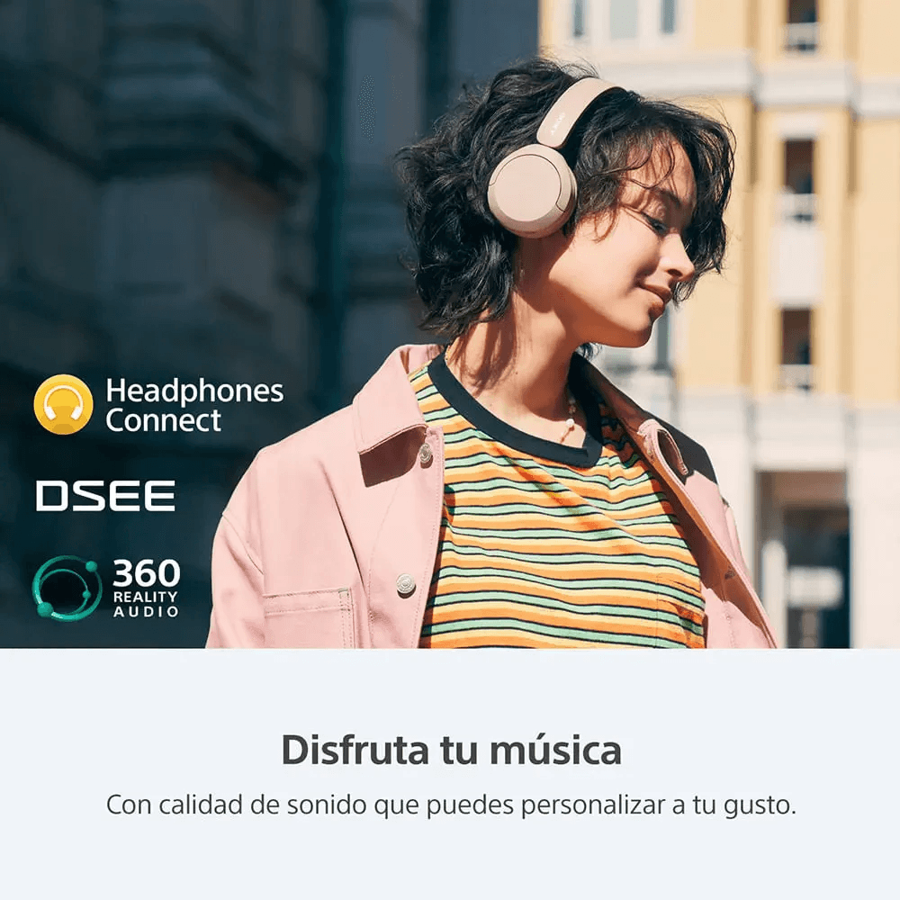 Imagen 2 del producto Audífonos Bluetooth on ear Sony WH-CH520, hasta 50 horas, control de música y llamadas, blanco
