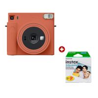 Combo: Cámara instantánea Fujifilm Instax Square SQ1, flash integrado, tamaño de imagen 6.2cm x 6.2cm, terracota + Películas Square x20