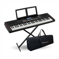 Teclado Roland E-X10 Pack Arranger, pantalla LCD, 61 teclas sensibles al tacto, 601 tonos, incluye soporte X y estuche, negro