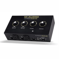 Interfaz de audio M-Audio M-Track Duo HD, USB Tipo-C, 2 canales, 24 bits, 192 kHz, preamps Crystal, phantom power 48 V, negro