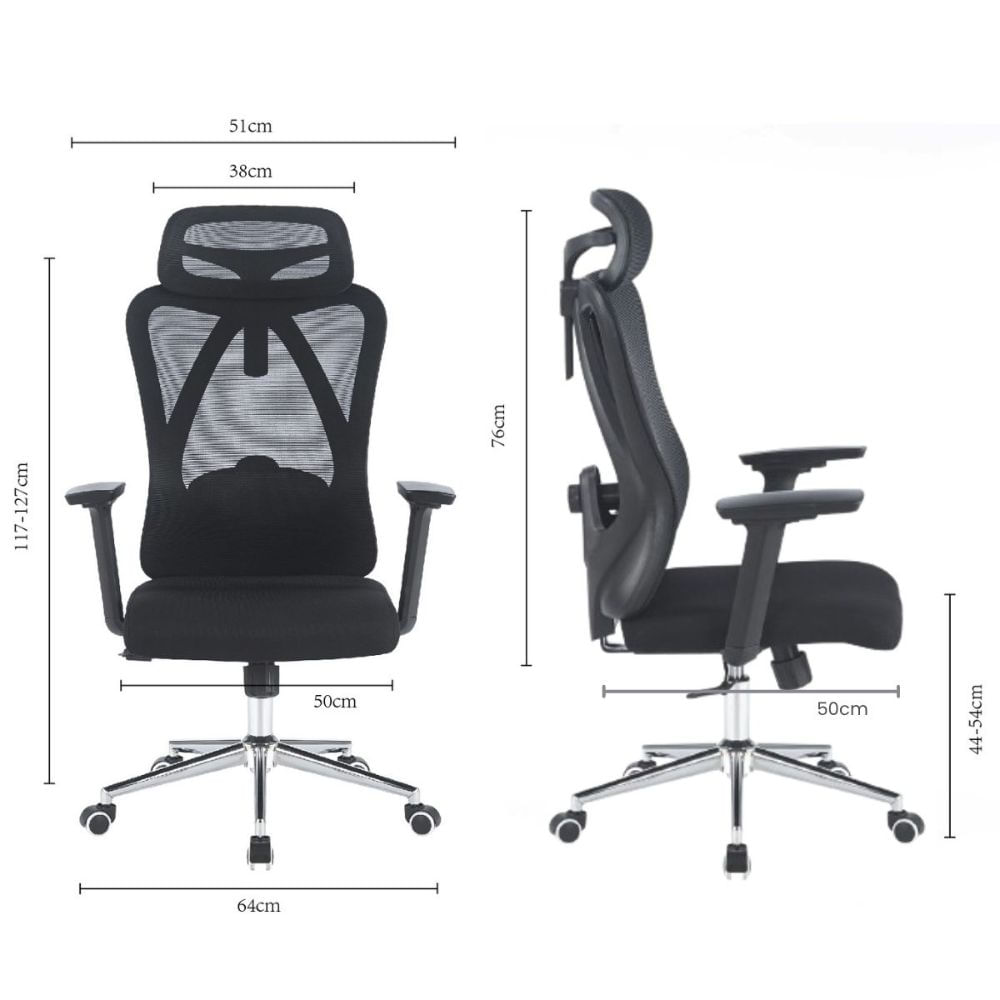 Imagen 2 del producto Silla gerencial ergonómica G-ergonomic Vector, soporte lumbar 2D, reposabrazos 3D, negro