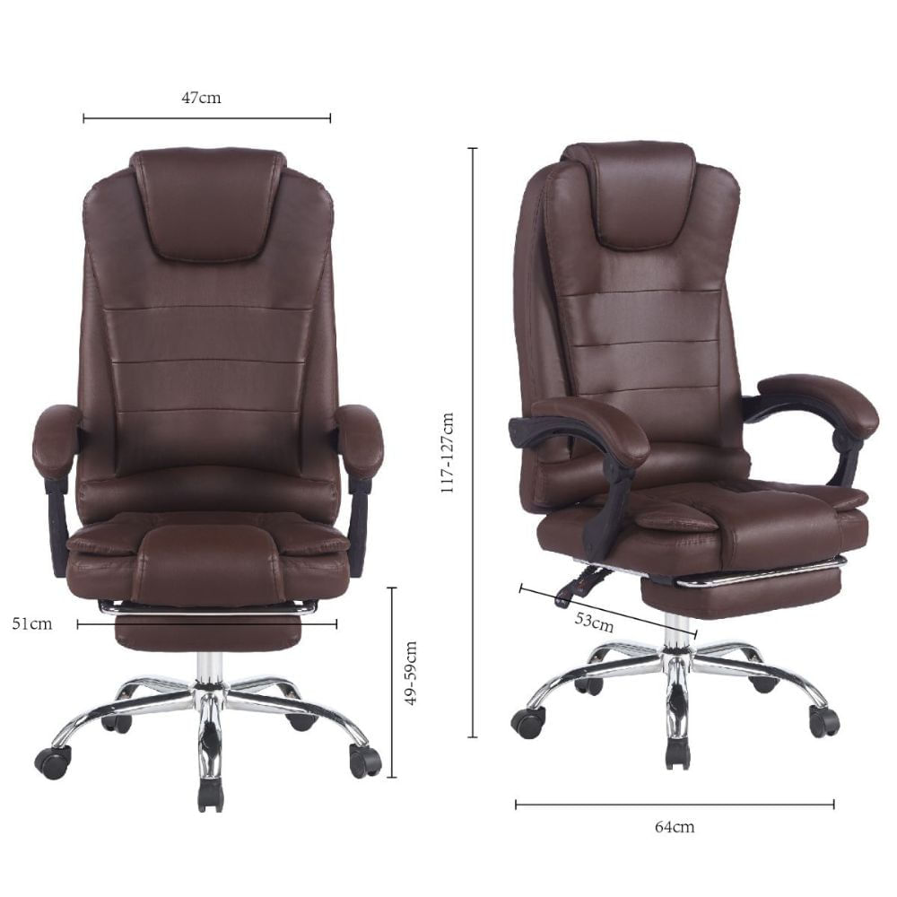 Imagen 2 del producto Silla gerencial ergonómica G-ergonomic Relax Pro 8 Vibromasajes, reclinable 150°, café