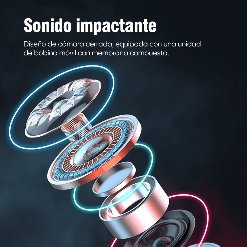 Imagen 2 del producto Audífonos true wireless in ear Miccell VQ-BH24, cancelación de ruido AI, baja latencia, hasta 8 horas, control táctil, negro