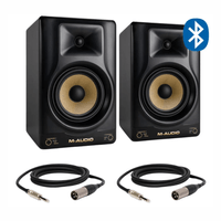 Monitores de estudio M-Audio Forty Sixty Pack, biamplificados 100 W, DSP modos FLAT/HYPE, Bluetooth 5.3, 108 dB, negro