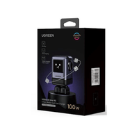 Cargador UGREEN Robot X688 GaN 100W, 3 USB-C + USB-A, 4 puertos, negro