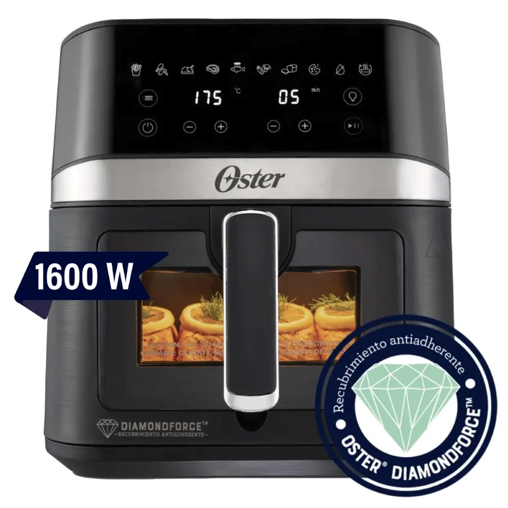 Freidora de aire digital Oster, 10 programas, 6 litros, negro - CKSTAF60WDDF
