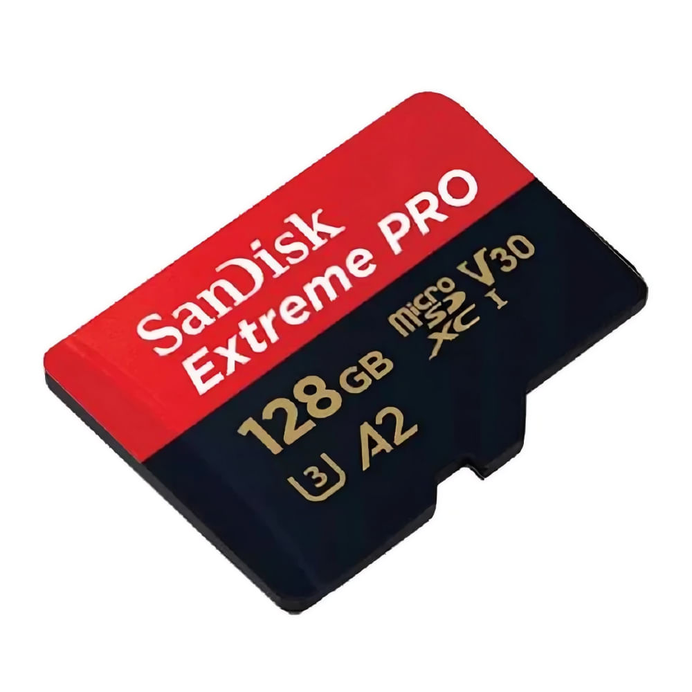Imagen 2 del producto Memoria Micro SD SanDisk Extreme Pro, 128GB, clase 10, velocidad de lectura 200 MB/s, escritura 90 MB/s, incluye adaptador