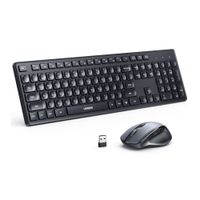 Kit Ugreen teclado y mouse inalámbrico, ergonómico, 2.4Ghz, negro