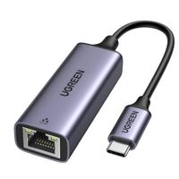 Adaptador USB Tipo-C a RJ45 Ugreen 50737, Ethernet Gigabit de 1000 Mbps, gris