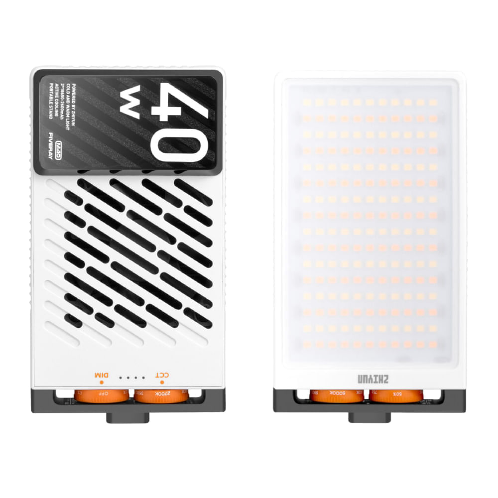 Imagen 2 del producto Luz LED Zhiyun Fiveray M40, compacta, 2700K - 6200K, CRI 96/TLCI 97, dimmer, batería recargable