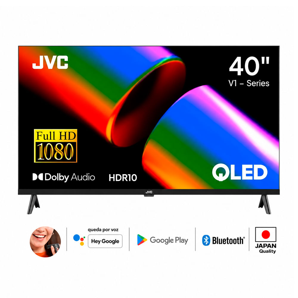 Imagen 2 del producto Smart TV JVC 40"", FHD, QLED, sistema Android TV integrado, LT-40KB758, 2025