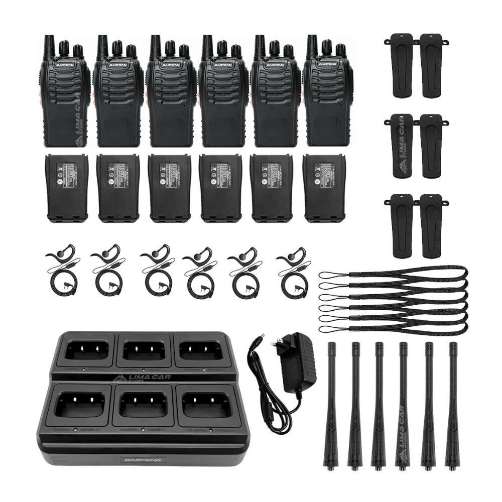 Imagen 2 del producto Pack 6 radios portátiles Baofeng BF-888S UHF, 3 W, 400-470 MHz, 16 canales, incluye base de carga múltiple