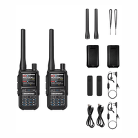 Pack 2 radios portátiles Baofeng UV5R-MINI VHF UHF, 5 W, 999 canales, alcance hasta 5 km, Bluetooth, doble PTT