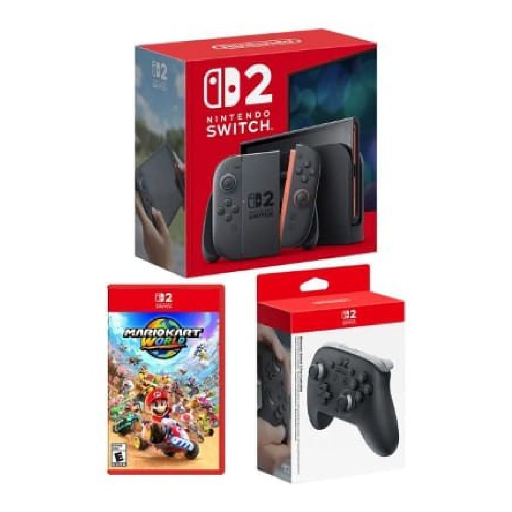 Consola Nintendo Switch 2 256GB, 12GB RAM, pantalla LCD 7.9", salida 4K + Mario Kart World + Pro Controller