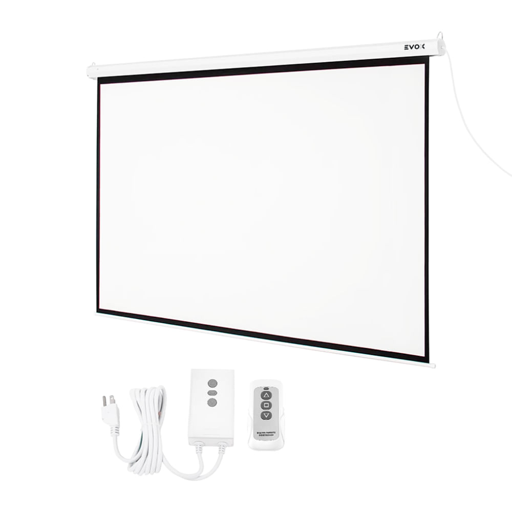 Imagen 2 del producto Pantalla Ecran para proyector 100"" retráctil electrónica, blanco mate, medidas 227x153 cm