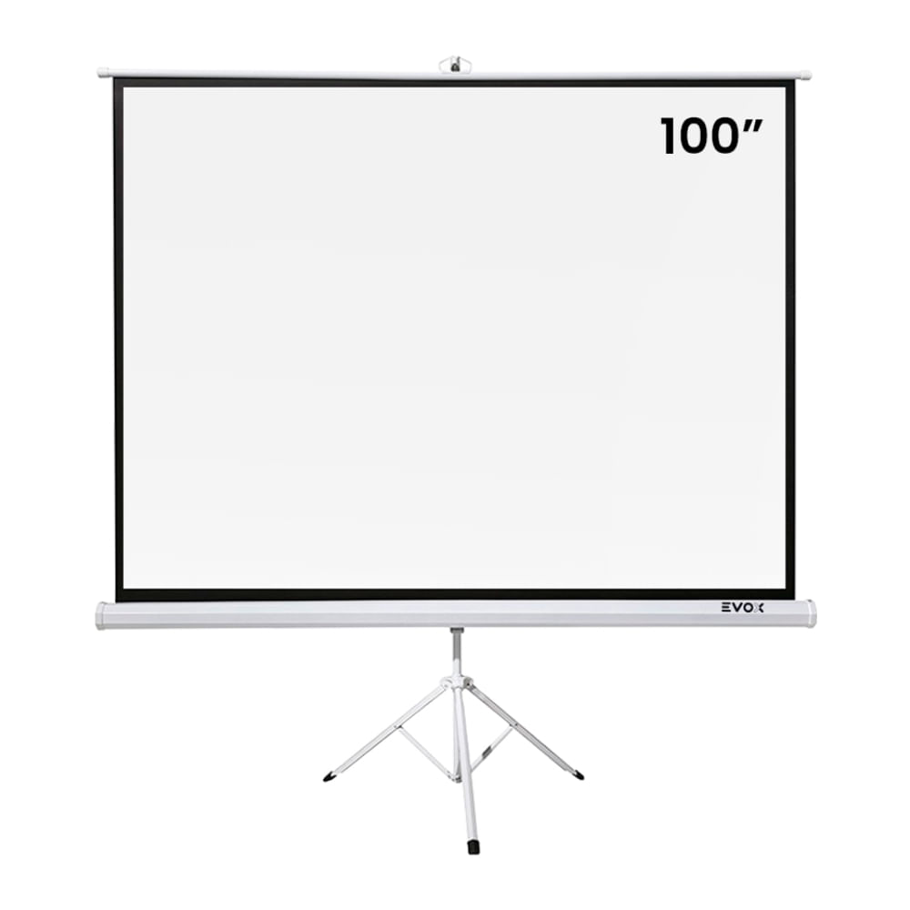 Pantalla Ecran Evox para proyector 100" blanco mate, portátil con trípode ajustable