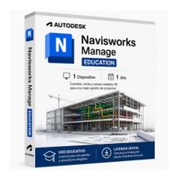 Licencia digital Autodesk Navisworks Manage Education, 1 dispositivo, compatible con Windows 11, duración 1 año