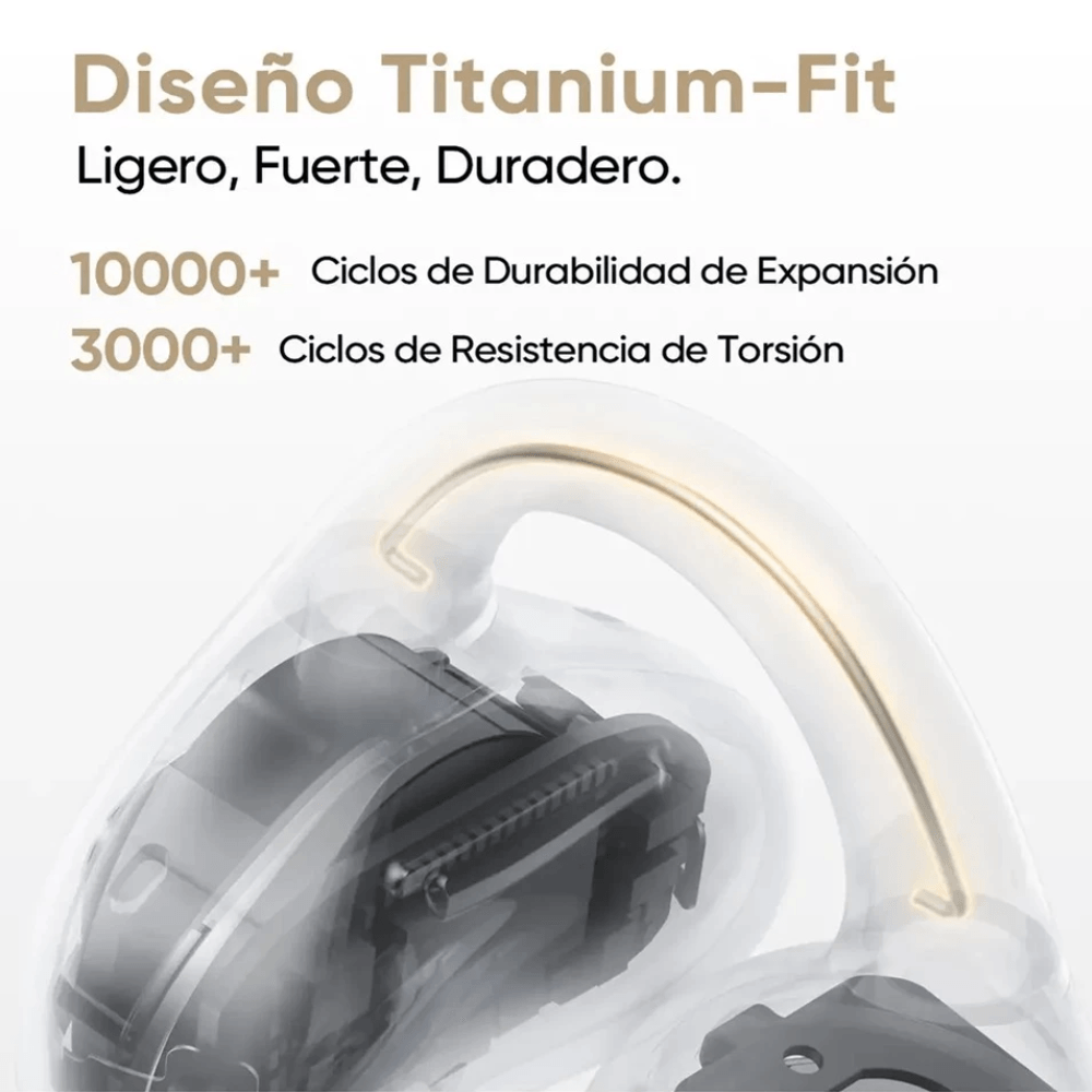 Imagen 2 del producto Audífonos Bluetooth true wireless open ear Realme Buds Clips, ENC, IP55, hasta 36 horas, controles táctiles, negro
