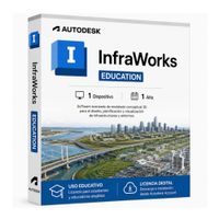 Licencia digital Autodesk InfraWorks Education, 1 dispositivo, compatible con Windows 11, duración 1 año