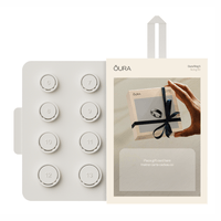 Kit de medida para anillo OURA Ring 5, tallas 6 a 13, 8 anillos de prueba, beige