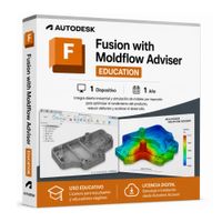 Licencia digital Autodesk Fusion with Moldflow Adviser Education, 1 dispositivo, compatible con Windows 11, duración 1 año