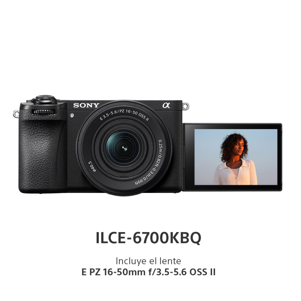Imagen 2 del producto Cámara mirroless Sony Alpha ILCE-6700K 26 MP, lente 16-50mm II, APS-C, grabación en 4K, enfoque automático híbrido