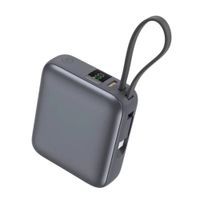 Batería externa QCY 10000 mAh, 35W, puerto USB Tipo-C, carga rápida, gris