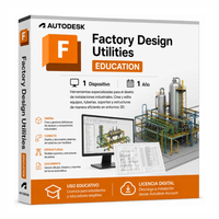 Licencia digital Autodesk Factory Design Utilities Education, compatible con Windows 11, 1 dispositivo, duración 1 año