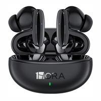 Audífonos true wireless in ear 1 HORA AUT205, Bluetooth 5.3, hasta 7 horas, 21 horas con estuche, luces LED, negro